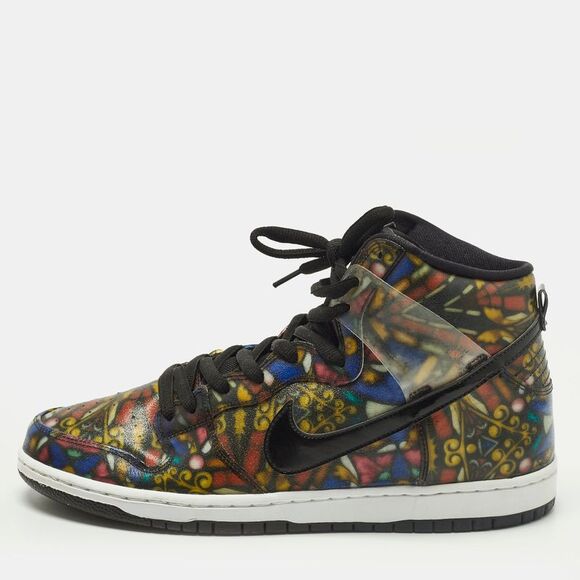 Air Jordans Sb Dunk High Concepts Size 45.5 Multicolor Leather And Pvc High Top